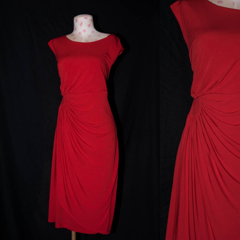 Red dress with cinched waist